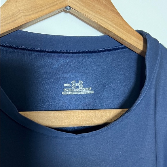 Under Armour Rash Guard Navy Blue Short Sleeve Tee XXL - Picture 2 of 5
